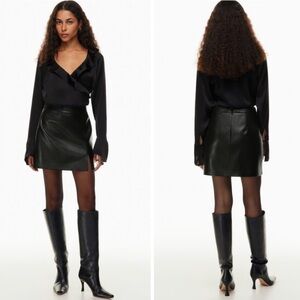 Aritzia Patio Faux Leather Black Skirt